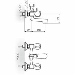 Rosan Klasik fumme  baterija za kadu KF12101