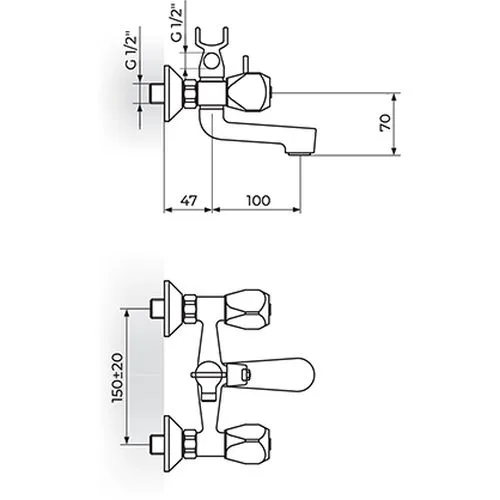 Rosan Klasik fumme baterija za kadu KF12101