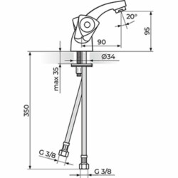 Rosan Klasik fumme  baterija stojeća sa fiksnim izlivom KF21101