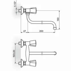 Rosan Klasik baterija zidna - donji izliv K01101