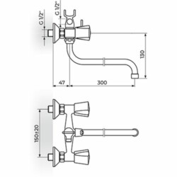 Rosan Keramic baterija za kadu švedska KK11101