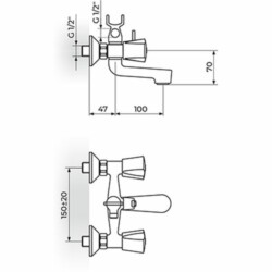 Rosan Keramic baterija za kadu KK12101
