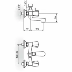 Rosan Keramic baterija za kadu KK12101