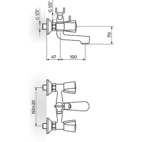 Rosan Keramic baterija za kadu KK12101