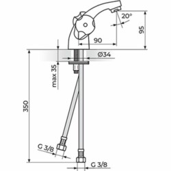 Rosan Keramic baterija stojeća sa fiksnim izlivom KK21101