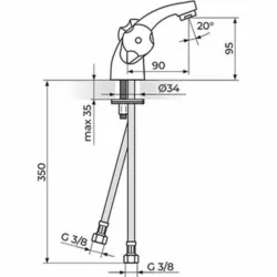 Rosan Keramic baterija stojeća sa fiksnim izlivom KK21101