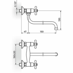 Rosan Nostalgija baterija zidna - donji izliv, kraći N01114