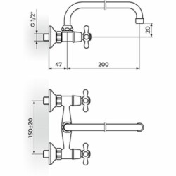 Rosan Nostalgija baterija zidna - gornji izliv N03101