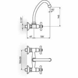 Rosan Nostalgija baterija zidna - gornji izliv, kraći N03113