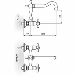 Rosan Nostalgija baterija zidna - gornji izliv ROMA kraći N03201