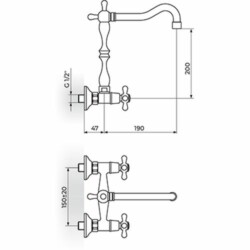 Rosan Nostalgija baterija zidna - gornji izliv ROMA duži N03202