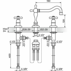 Rosan Nostalgija baterija sa tri otvora ROMA izliv - duži N20102