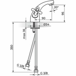 Rosan Nostalgija baterija stojeća sa fiksnim izlivom N21101