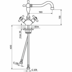 Rosan Nostalgija baterija stojeća sa pokretnim ROMA izlivom N22101