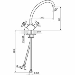Rosan Nostalgija baterija stojeća - duži izliv 200 mm N23020