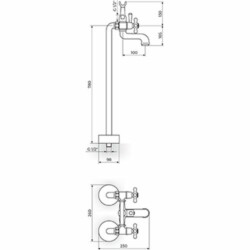 Rosan Bronte baterija za kadu - stojeća sa stubom NB12109