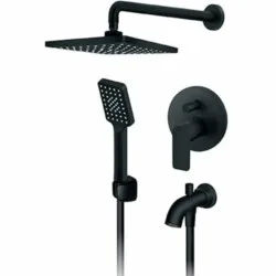 Rosan S.2 Black Uzidna baterija sa izlivom zidnim tušem 210*210mm i ručnim tušem 231701B