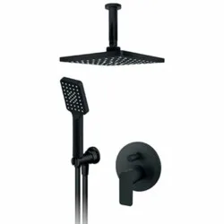 Rosan S.2 Black Uzidna baterija sa plafonskim tušem 210*210mm i ručnim tušem 231603B