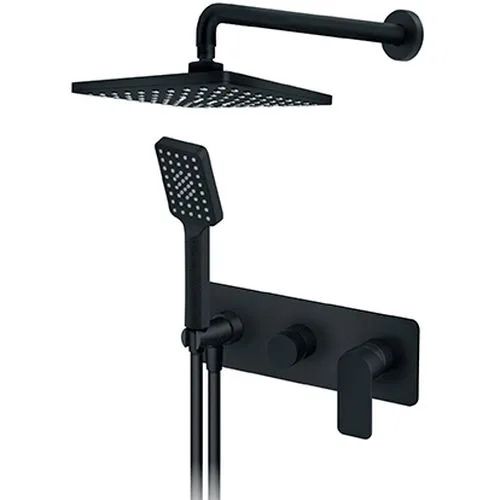 Rosan S.2 Black Uzidna baterija sa zidnim tušem 210*210mm i ručnim tušem 231605B