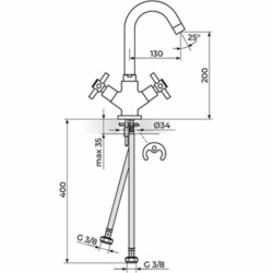 Rosan XO baterija za lavabo XO30101