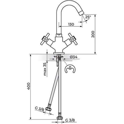Rosan XO baterija za lavabo XO30101