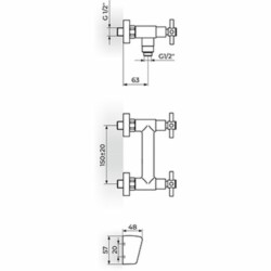 Rosan XO baterija za tuš kadu XO37101