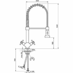 Rosan XO baterija za sudoperu - za izvl. tušem za ispiranje - poluprofesionalna XO38901