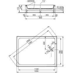 Polyagram Tuš kada Alfa f50 specijal solo 120x80cm