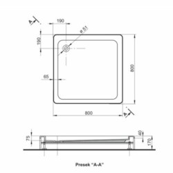 Polyagram Tuš kada Kocka f50 solo 80x80cm