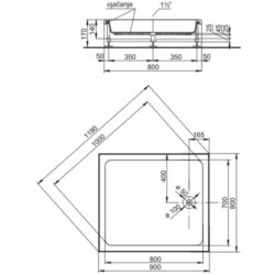 Polyagram Tuš kada Alfa f50 specijal solo 90x80cm