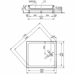 Polyagram Tuš kada Alfa f50 specijal komplet 90x80cm
