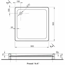 Polyagram Tuš kada Kocka f50 komplet 90x90cm