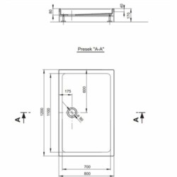 Polyagram Tuš kada Saturn f90 komplet 120x80cm