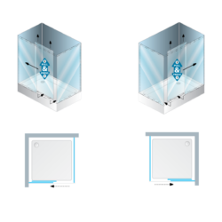 KolpaSan Tuš stena Pulsar TS 90/K silver