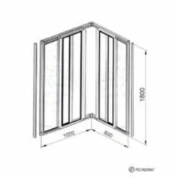 Polyagram Kabina Alfa Pleksiglas Beli Profil 100x80cm