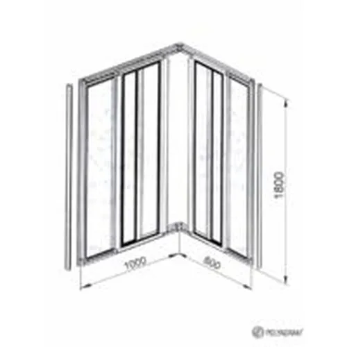 Polyagram Kabina Alfa Pleksiglas Beli Profil 100x80cm