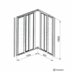 Polyagram Kabina Alfa Pleksiglas Silver Profil 100x80cm