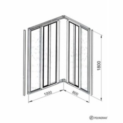 Polyagram Kabina Alfa Pvc Ispuna Silver Profil 100x80cm