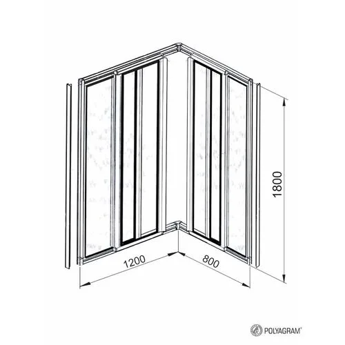 Polyagram Kabina Alfa Pvc Ispuna Beli Profil 120x80cm