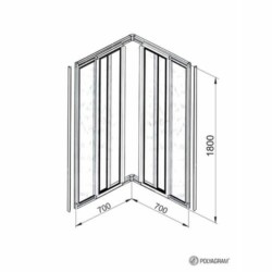 Polyagram Kabina Alfa Pleksiglas Silver Profil 70x70cm