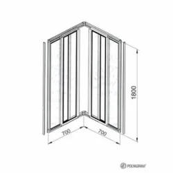 Polyagram Kabina Alfa Pleksiglas Silver Profil 70x70cm