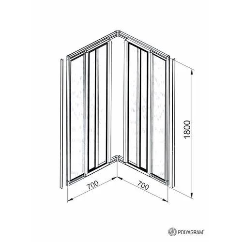 Polyagram Kabina Alfa Pvc Ispuna Beli Profil 70x70cm