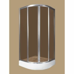 Polyagram Kabina Polukrug  Pleksiglas Silver Profil 90x90cm