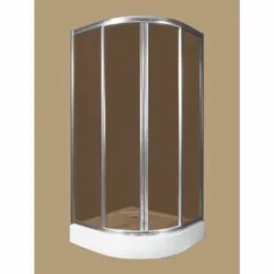 Polyagram Kabina Polukrug Pleksiglas Beli Profil 90x90cm