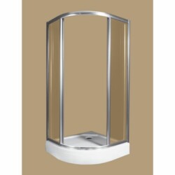 Polyagram Kabina Polukrug Duboki Pvc Ispuna Silver Profil 90x90cm