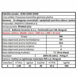 Acra Darkshine 60x60cm