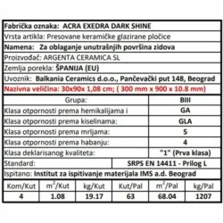 Acra Exedra Darkshine 30x90cm