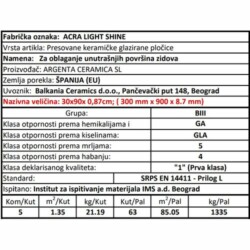 Acra Lightshine 30x90cm
