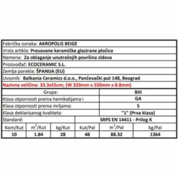 Akropolis Beige 33.3x55cm