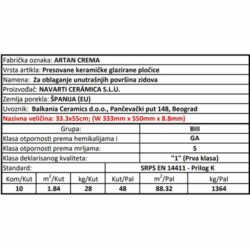 Artan Crema 33.3x55cm